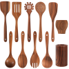 1 VAVSEA 11 Pcs Wooden Spoons for Cooking