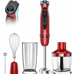 1 VAVSEA Immersion Blender, 1100W 5-in-1 Hand Blender, 24-Speed Handheld Stick Blender for Kitchen, Chopper, Beaker, Whisk, Milk Frother, for Baby Food Processor/Smoothies, New