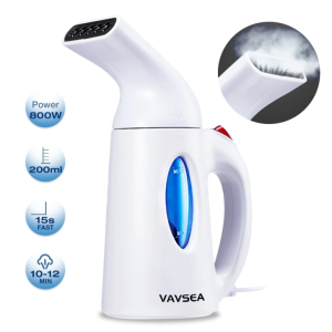 1 VAVSEA Steamer for Clothes, Portable Garment Steamer, Auto Shut-off Function, Wrinkles/ Steam/ Soften/ Clean/ Sterilize, White