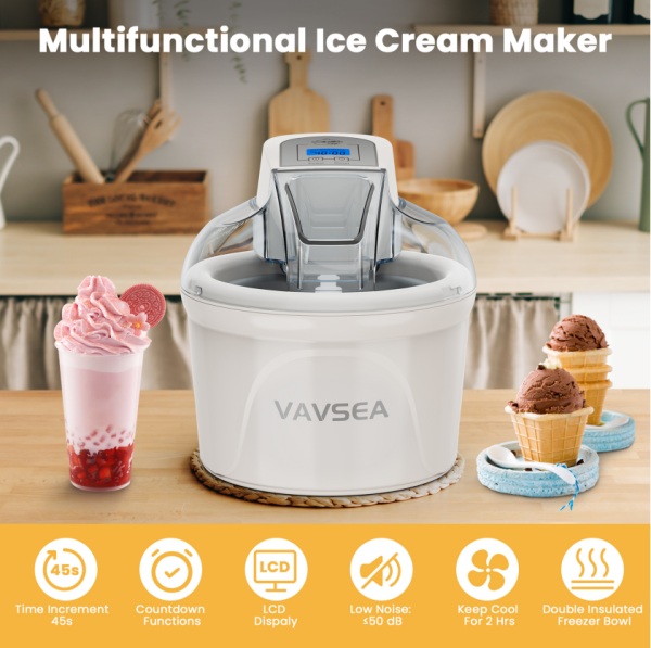 2 VAVSEA 1.5 Qt Ice Cream Maker with Scoop