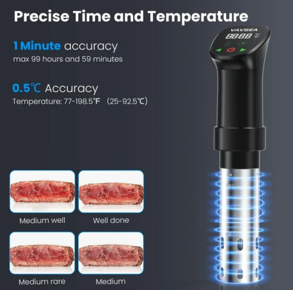 2 VAVSEA Sous Vide Machines, Precision Cooker, Waterproof Immersion Circulator with Digital Touch Screen and Accurate Temperature Time Control, Sous Vide Device for Home Kitchen