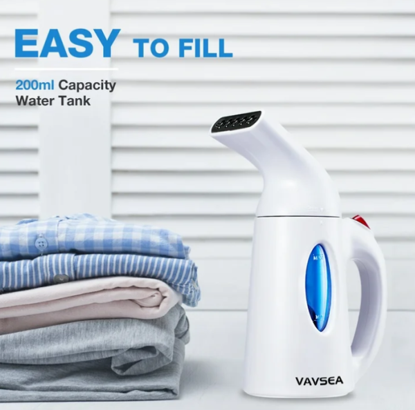 3 VAVSEA Steamer for Clothes, Portable Garment Steamer, Auto Shut-off Function, Wrinkles/ Steam/ Soften/ Clean/ Sterilize, White