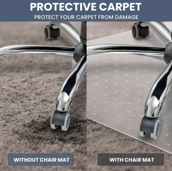 3 VAVSEA Office Chair Mat for Carpet Floor, Computer Desk Chair Mat for Low Pile Carpet, 36" x 48" Heavy Duty Polycarbonate Clear Floor Mat for Home Office