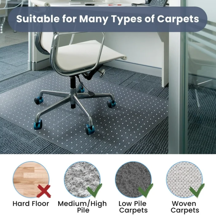 4 VAVSEA Office Chair Mat for Carpet Floor, Computer Desk Chair Mat for Low Pile Carpet, 36" x 48" Heavy Duty Polycarbonate Clear Floor Mat for Home Office