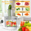 9078-3 VAVSEA 6 Cup Food Processor and Vegetable Chopper for Dicing, Chopping, Mincing, BPA Free, Stainless Steel Blades, White
