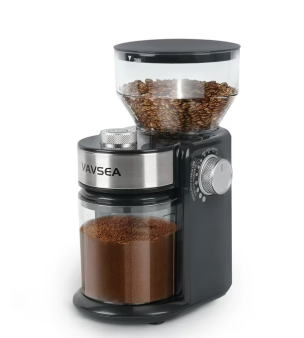 1 VAVSEA Burr Coffee Grinder, Electric Coffee Bean Grinder with 18 Precise Grind Settings, 3-18 Cup, for Espresso/Drip/Pour over/Cold Brew/French Press