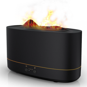 1 VAVSEA Essential Oil Diffuser, 7 Color Flame Diffuser Humidifier, 200ml Time Setting for Home, Room, Black