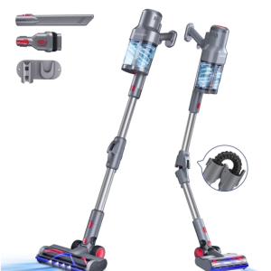 1 VAVSEA Cordless Vacuum Cleaner with Double Dust Cup, 38KPa Stick Vacuum Cleaners for Carpet, Hard Floor, Pet Hair, New
