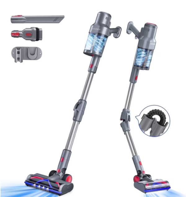 VAVSEA Cordless Vacuum Cleaner with Double Dust Cup, 38KPa Stick Vacuum Cleaners for Carpet, Hard Floor, Pet Hair, New