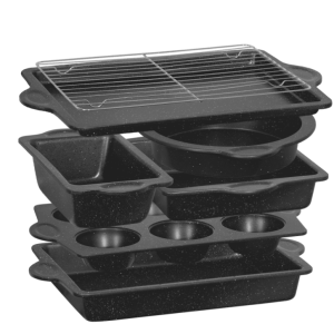 2-1 VAVSEA Bakeware Set of 7, Nonstick Baking Pan Set, Carbon Steel Heavy Oven Pan Set with Cookie Sheet, Cake Pan, Loaf Pan, Muffin Pan, Roast Pan