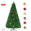2 VAVSEA 7.5ft Pre-Lit Artificial Christmas Trees with 18pcs Christmas Ball, Xmas Tree with 1500 PVC Branch Tips & 380 Multicolor Lights for Holiday Party, Home, Office Decoration