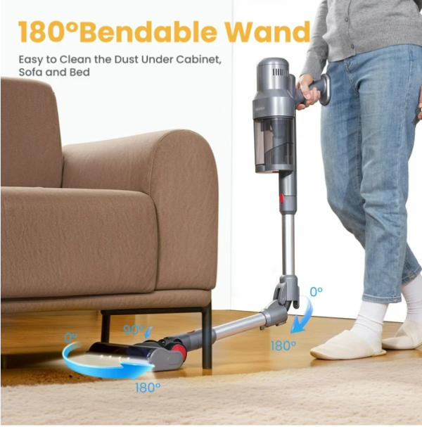 VAVSEA Cordless Vacuum Cleaner with Double Dust Cup, 38KPa Stick Vacuum Cleaners for Carpet, Hard Floor, Pet Hair, New