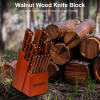 3 VAVSEA Knife Set, 16 Pcs Kitchen Knife Set with Block Walnut, Stainless Steel Knives for Home
