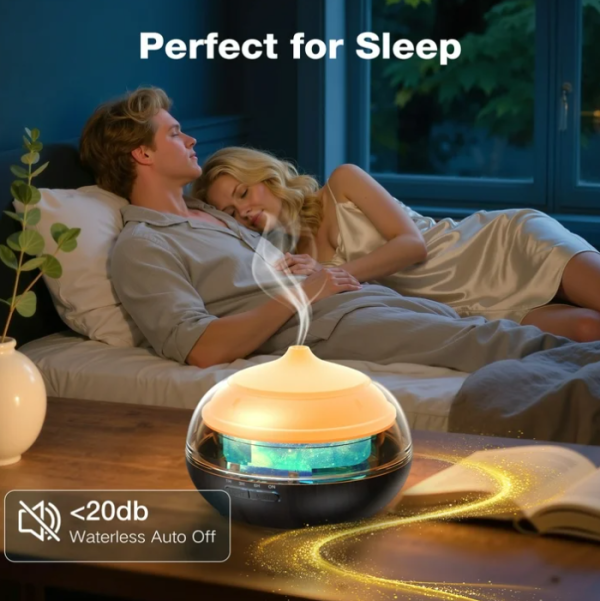 VAVSEA 500ML Essential Oil Diffuser, Aromatherapy Diffuser for Large Bedroom with Remote Control, 7 Colors Light Humidifier for Home with 3 Timer, Wood Grain